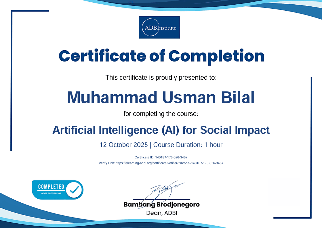 A certificate for AI for Social Impact